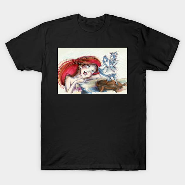 Mermaid singing T-Shirt by aasilee